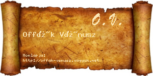 Offák Vénusz névjegykártya